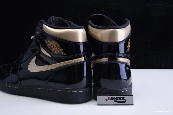 MaikeSneakers HIGH 1 BLACK JORDAN RETRO GOLD 555088-032 AIR (2020) METALLIC 0801